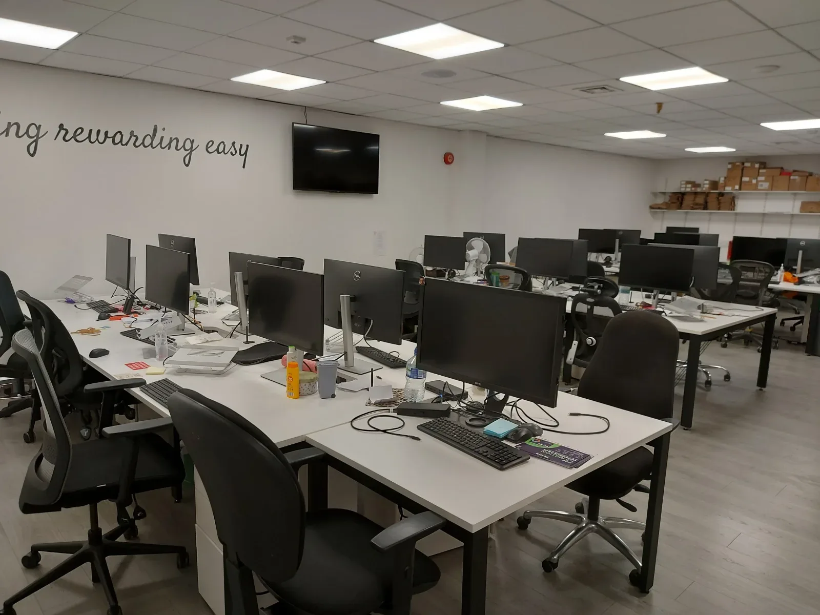 Open-plan office desks cleaned by Emma Lillie Cleaning Services