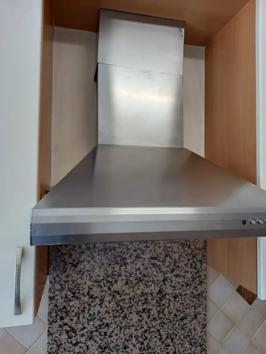 Stainless steel range hood degreased and polished
